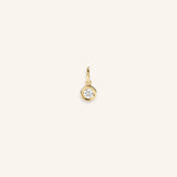 Deco Charm Bezel Set Diamond Birthstone | April Birthstone
