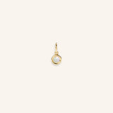Deco Charm Bezel Set Opal Birthstone Charm | October Birthstone