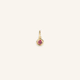 Deco Charm Bezel Set Ruby Birthstone | July Birthstone