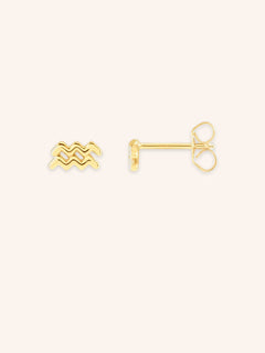 Zodiac "Aquarius" Stud Earrings