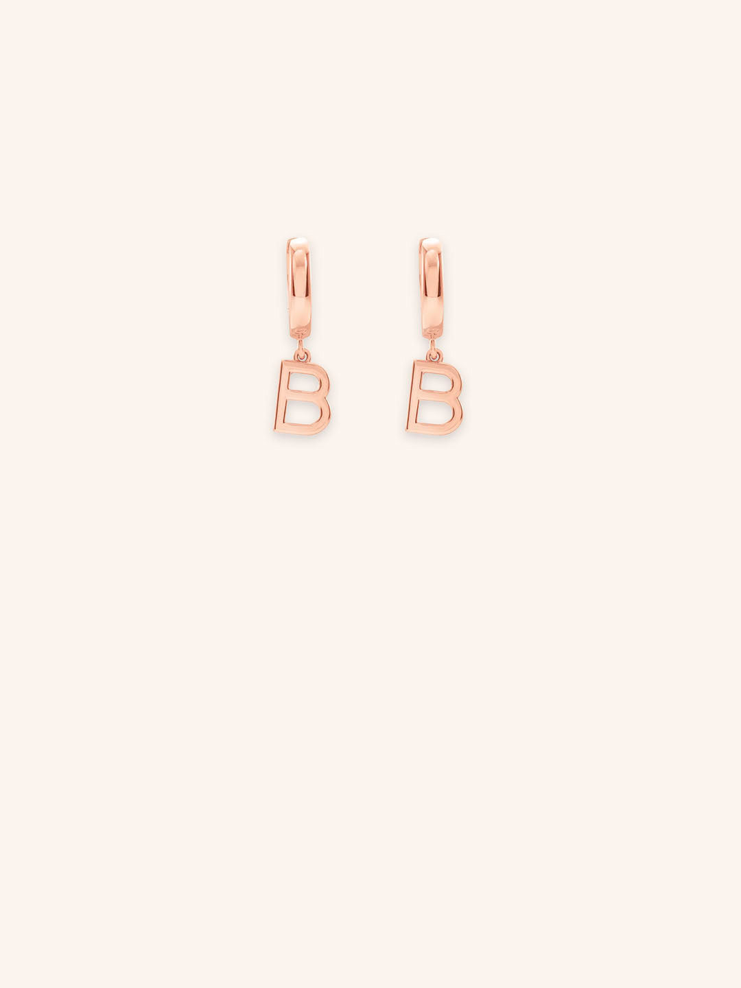 Initial "B" Huggie Earrings