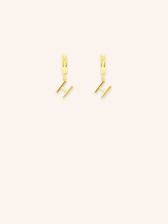 Initial "H" Huggie Earrings