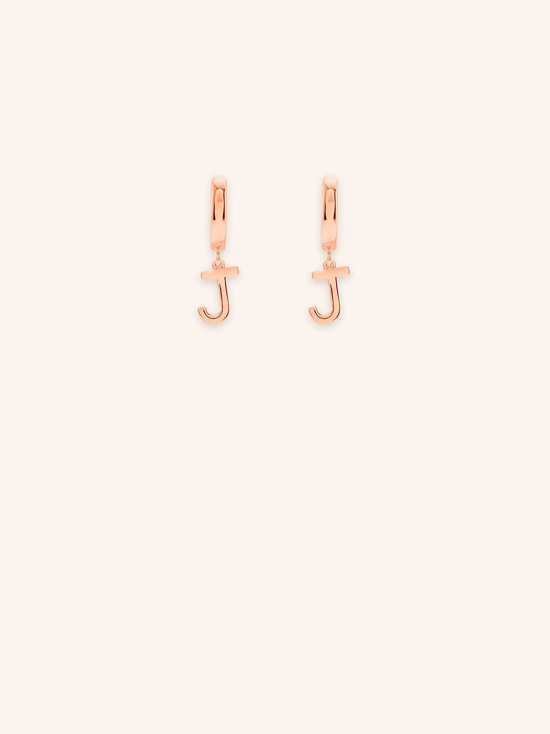 Initial "J" Huggie Earrings