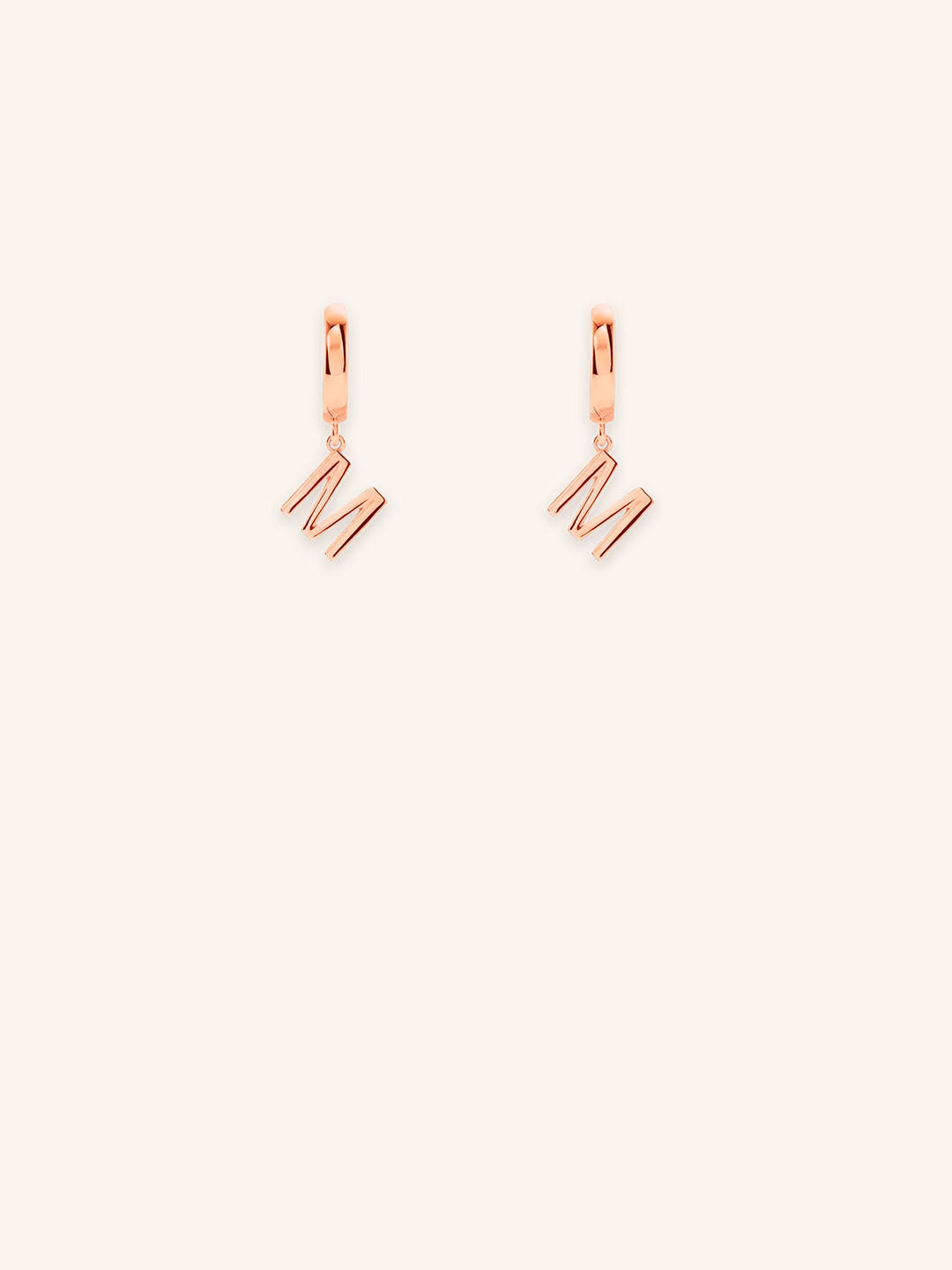 Initial "M" Huggie Earrings
