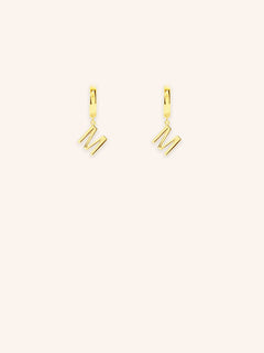 Initial "M" Huggie Earrings