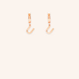 Initial "U" Huggie Earrings