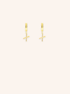 Initial "X" Huggie Earrings