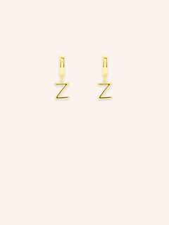 Initial "Z" Huggie Earrings