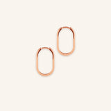 Elongated Oval Huggie Hoop Earrings