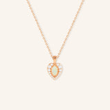 Lacey Opal Diamond Heart Necklace