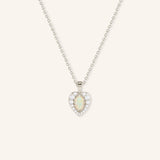 Lacey Opal Diamond Heart Necklace