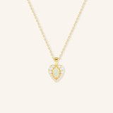 Lacey Opal Diamond Heart Necklace
