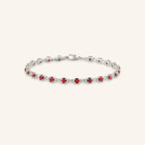 Evlyn Garnet Tennis Bracelet