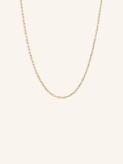 2.6mm Gold Paperclip-Style Chain Necklace
