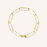 6.2mm Gold Paperclip-Style Chain Bracelet