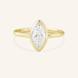 Hidden Bezel Marquise Diamond Solitaire Engagement Ring