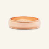 Half Round Milgrain Wedding Band 6MM