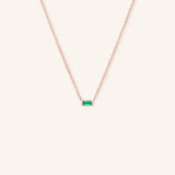 GEMMA Baguette Emerald Necklace