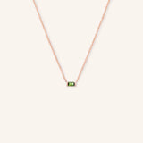 GEMMA Baguette Green Tourmaline Necklace