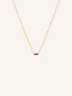 GEMMA Baguette Red Garnet Necklace