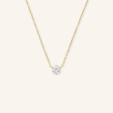Round Diamond 6-Prong Solitaire Necklace