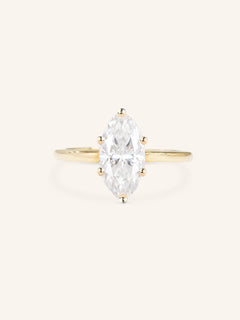 Classical Solo Marquise Diamond Solitaire Engagement Ring
