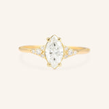 White Shade Marquise Diamond Cluster Engagement Ring