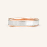 Coupled Wrought Two Tone Flat Wedding Band