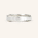 Coupled Wrought Two Tone Flat Wedding Band