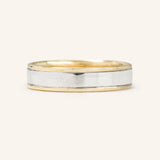 Coupled Wrought Two Tone Flat Wedding Band