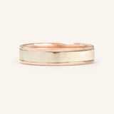 Coupled Wrought Two Tone Flat Wedding Band