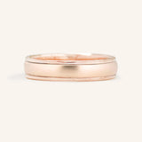 Coupled Wrought Two Tone Half Round Wedding Band