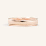 Coupled Wrought Two Tone Half Round Wedding Band