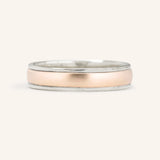 Coupled Wrought Two Tone Half Round Wedding Band