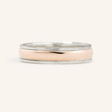Coupled Wrought Two Tone Half Round Wedding Band