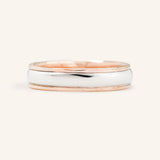 Coupled Wrought Two Tone Half Round Wedding Band