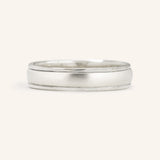 Coupled Wrought Two Tone Half Round Wedding Band
