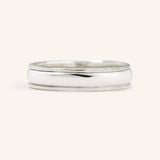 Coupled Wrought Two Tone Half Round Wedding Band