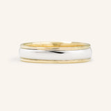 Coupled Wrought Two Tone Half Round Wedding Band
