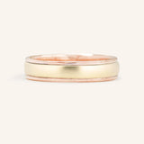 Coupled Wrought Two Tone Half Round Wedding Band