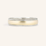Coupled Wrought Two Tone Half Round Wedding Band