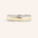 Coupled Wrought Two Tone Half Round Wedding Band