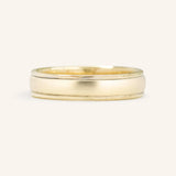 Coupled Wrought Two Tone Half Round Wedding Band