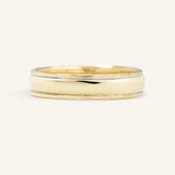 Coupled Wrought Two Tone Half Round Wedding Band