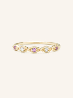 Sequin Amethyst Diamond Ring