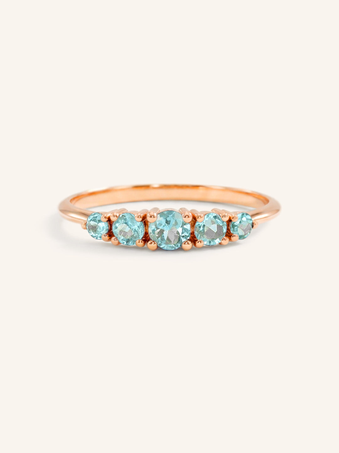 Lovett Five Stone Aquamarine Anniversary Ring