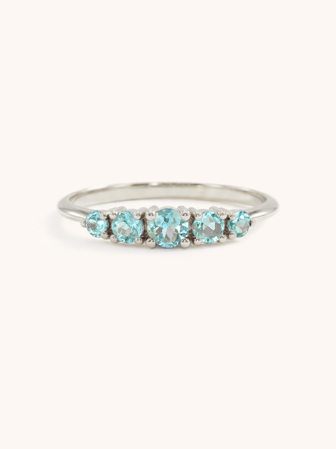 Lovett Five Stone Aquamarine Anniversary Ring