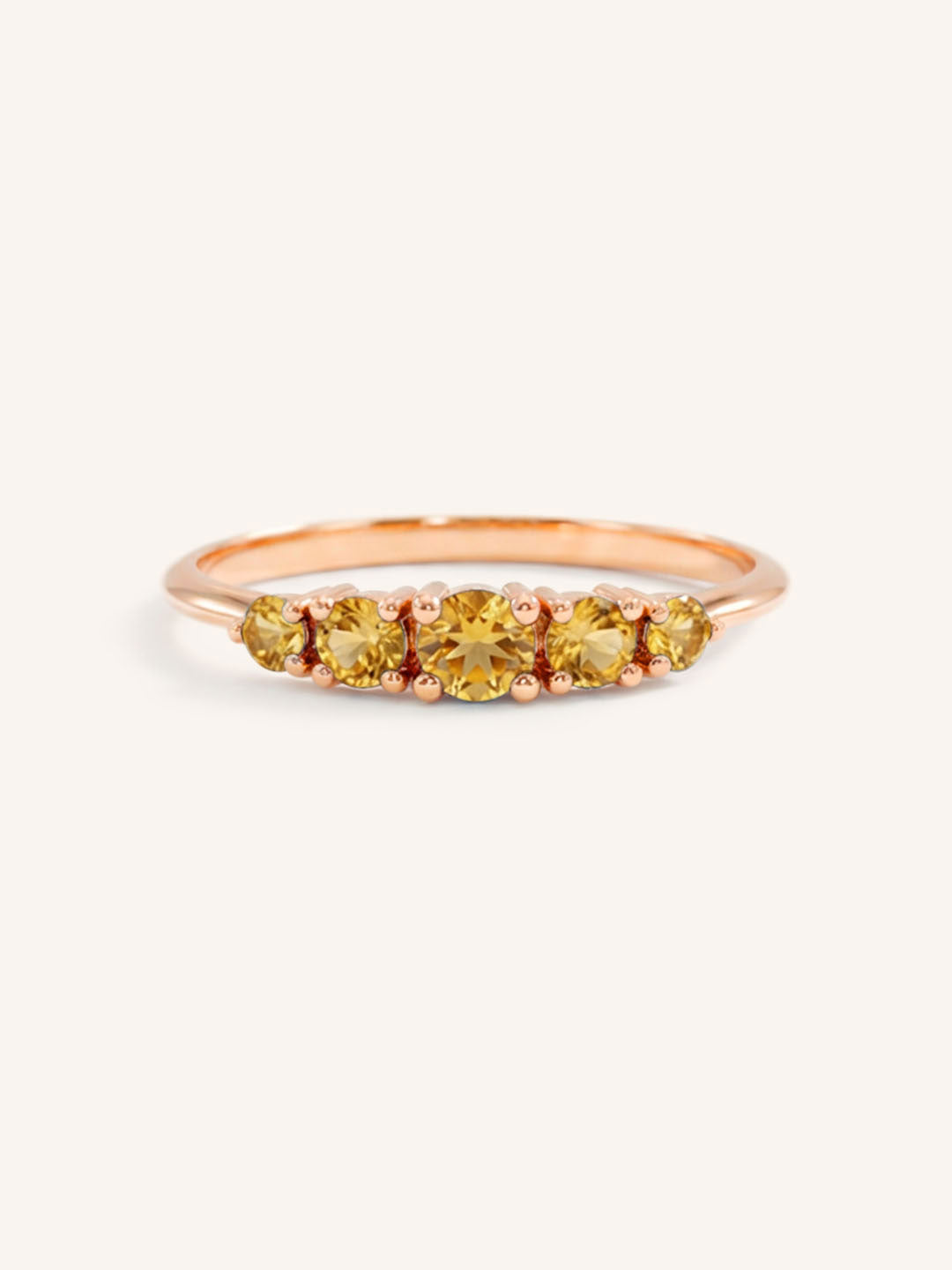 Lovett Five Stone Citrine Anniversary Ring