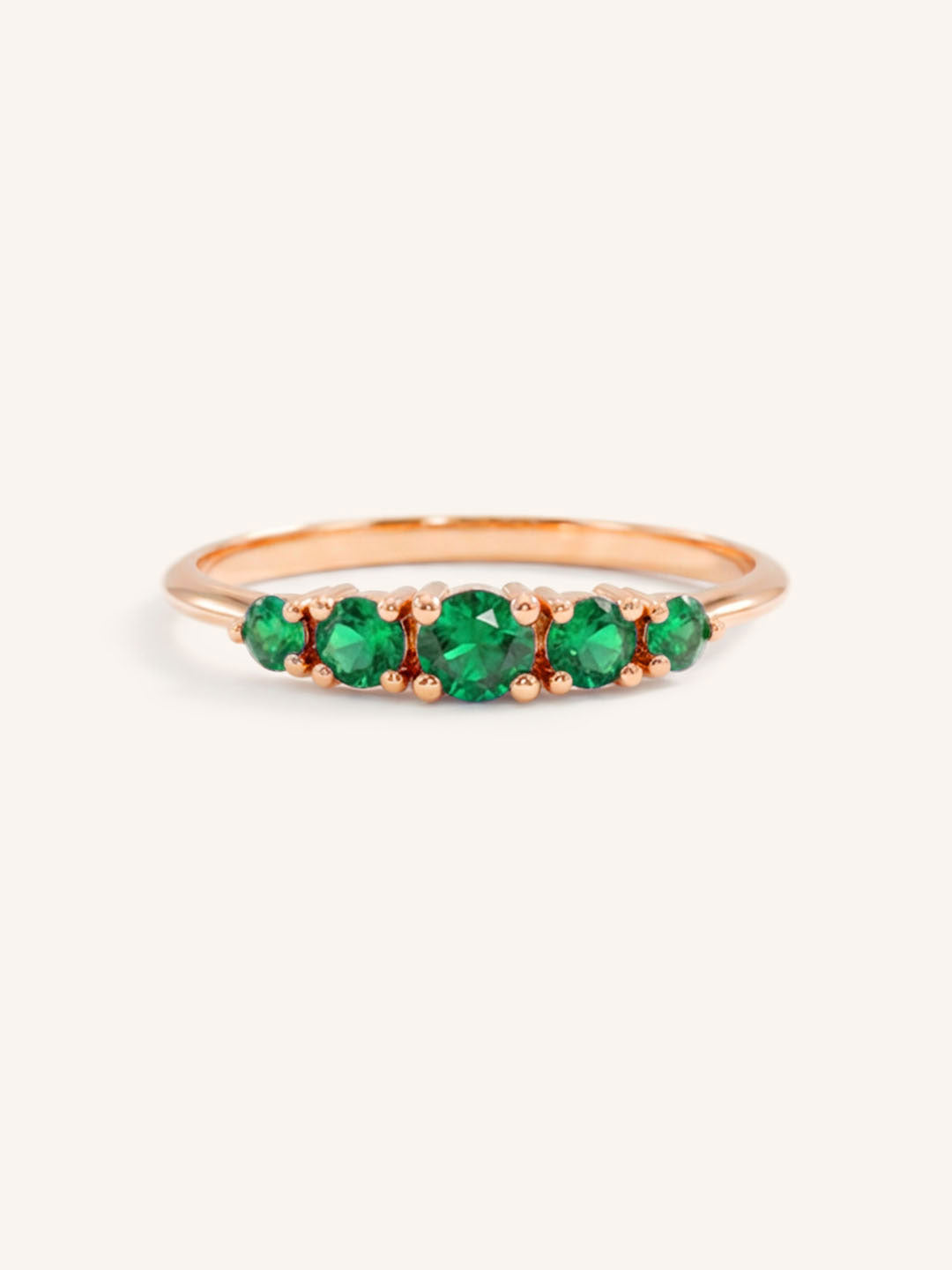 Lovett Five Stone Emerald Anniversary Ring