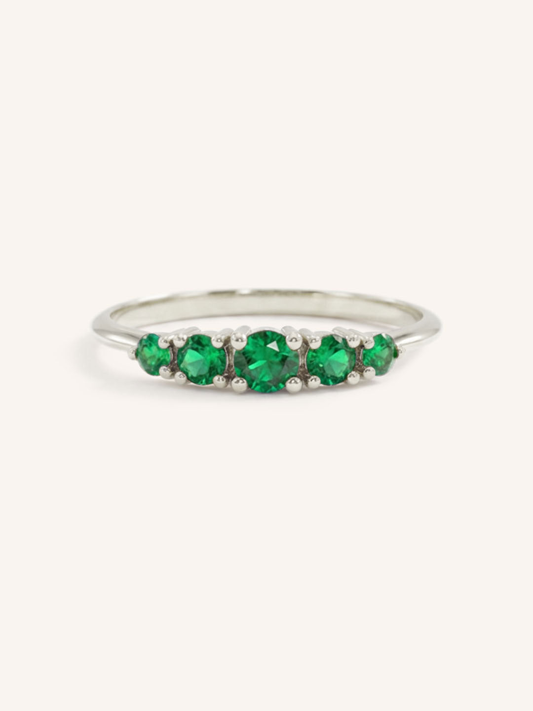Lovett Five Stone Emerald Anniversary Ring